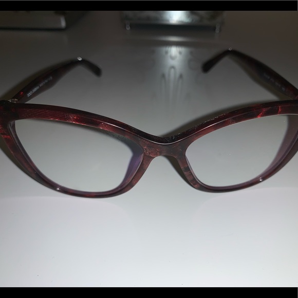 Dolce & Gabbana cat eye burgundy eyeglasses - Picture 2 of 6